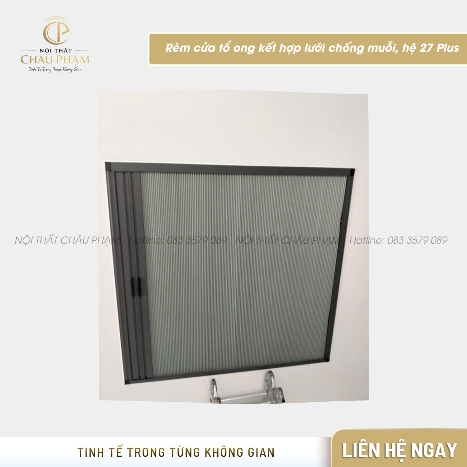 Rèm cửa tổ ong kết hợp lưới chống muỗi, hệ 27 Plus