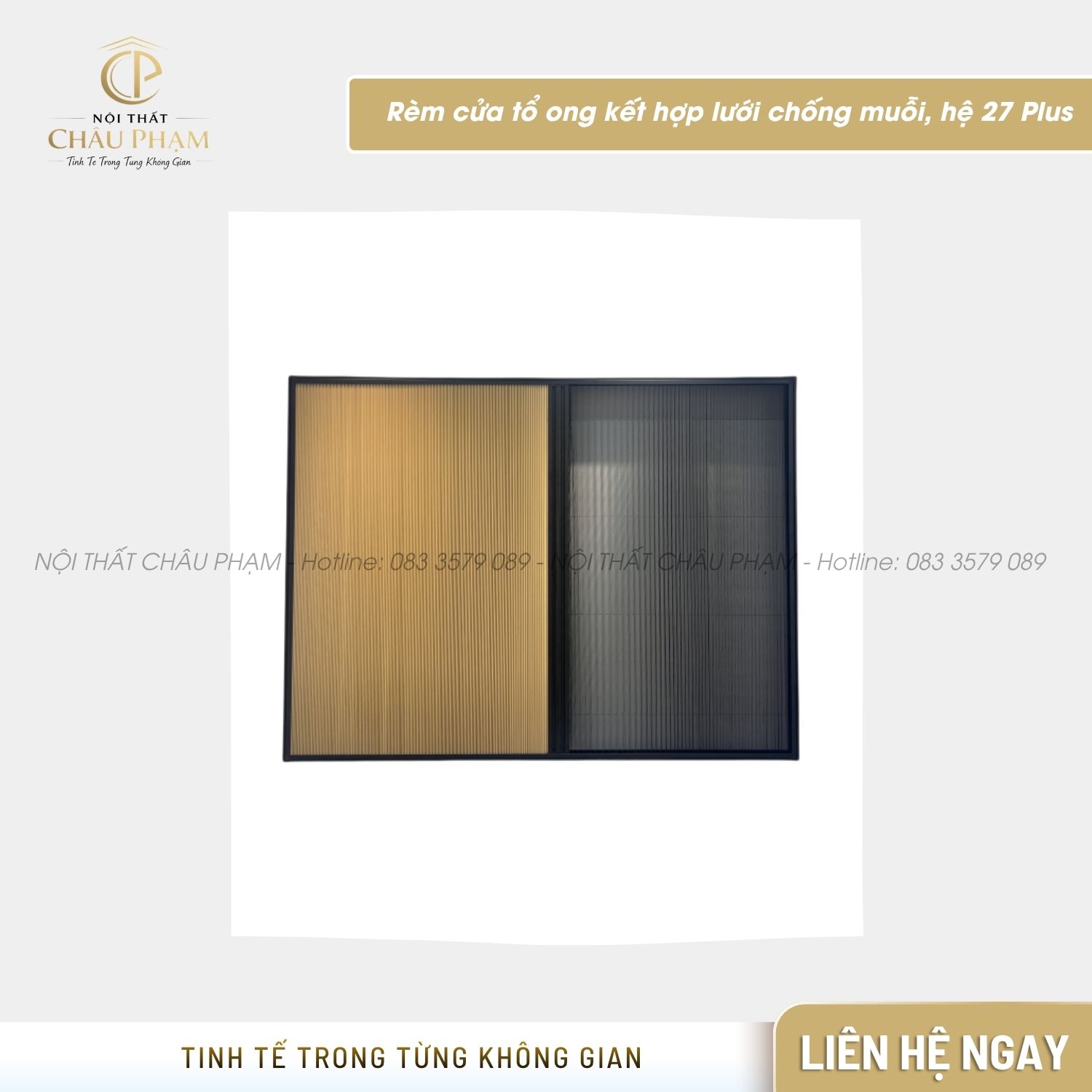 Rèm cửa tổ ong kết hợp lưới chống muỗi, hệ 27 Plus (3)