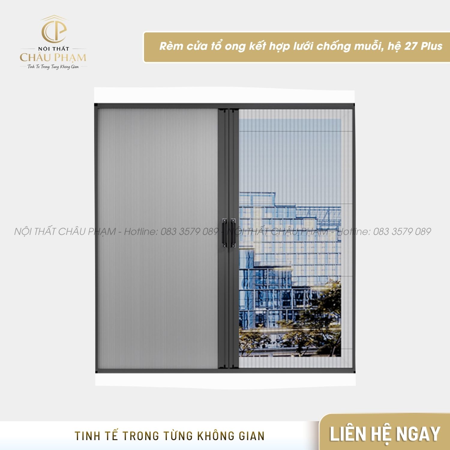 Rèm cửa tổ ong kết hợp lưới chống muỗi, hệ 27 Plus (5)