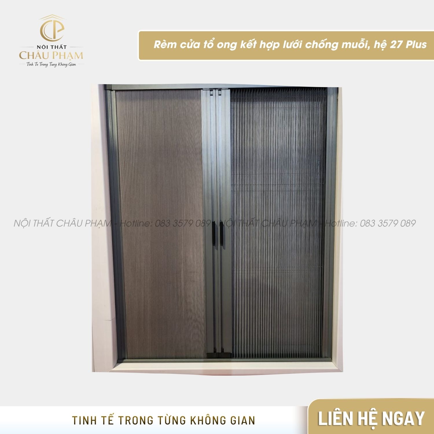 Rèm cửa tổ ong kết hợp lưới chống muỗi, hệ 27 Plus (6)