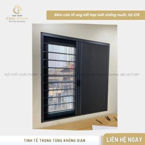 Rèm cửa tổ ong kết hợp lưới chống muỗi, hệ 27E