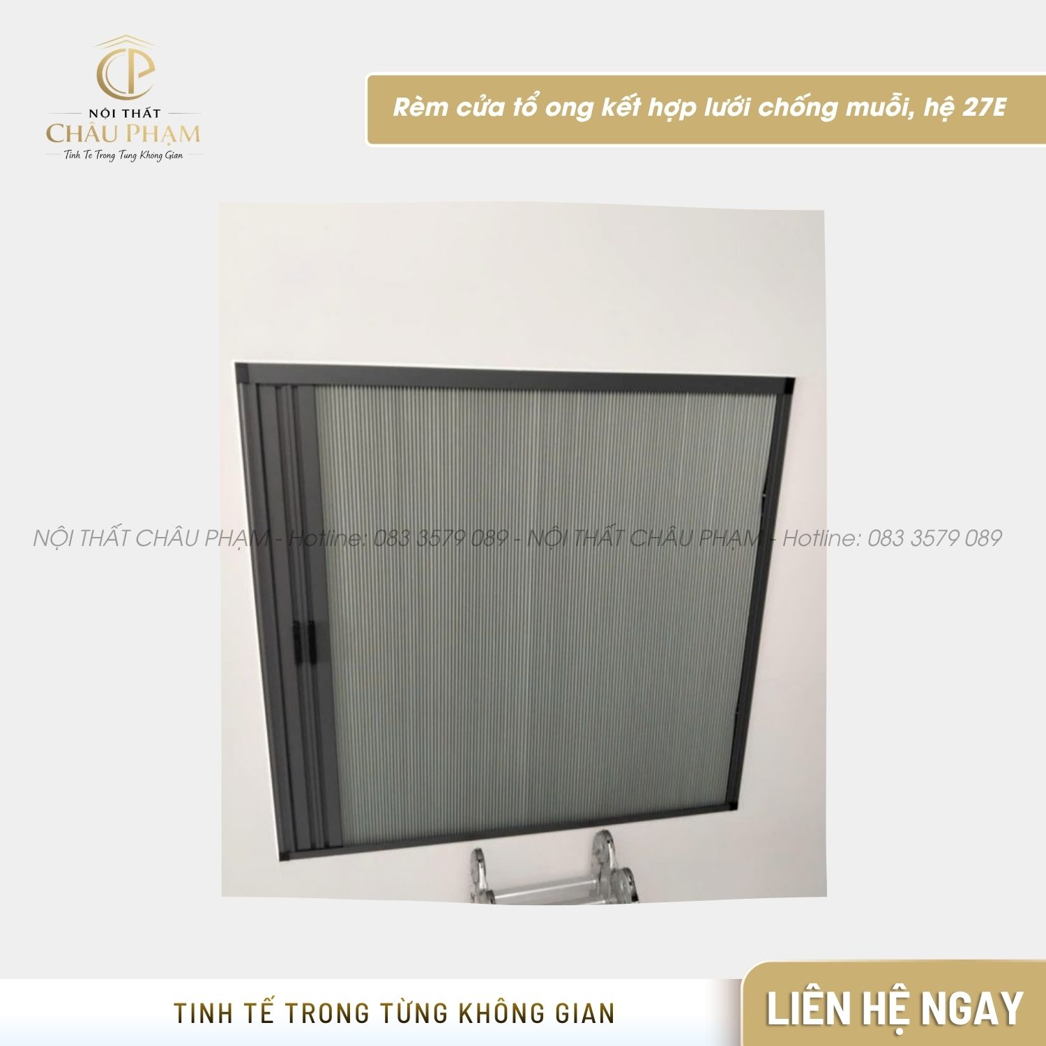 Rèm cửa tổ ong kết hợp lưới chống muỗi, hệ 27E (4)