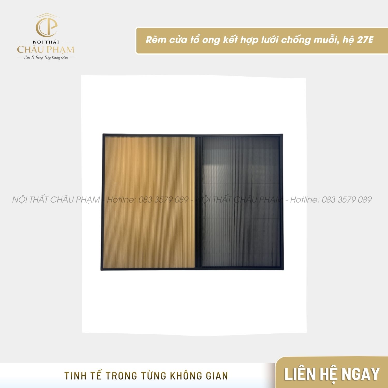 Rèm cửa tổ ong kết hợp lưới chống muỗi, hệ 27E (6)