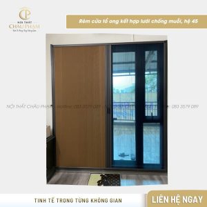 Rèm cửa tổ ong kết hợp lưới chống muỗi, hệ 45