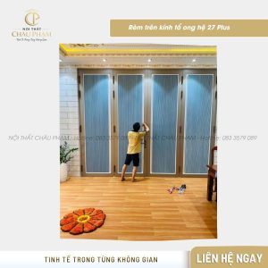Rèm trên kính tổ ong hệ 27 Plus