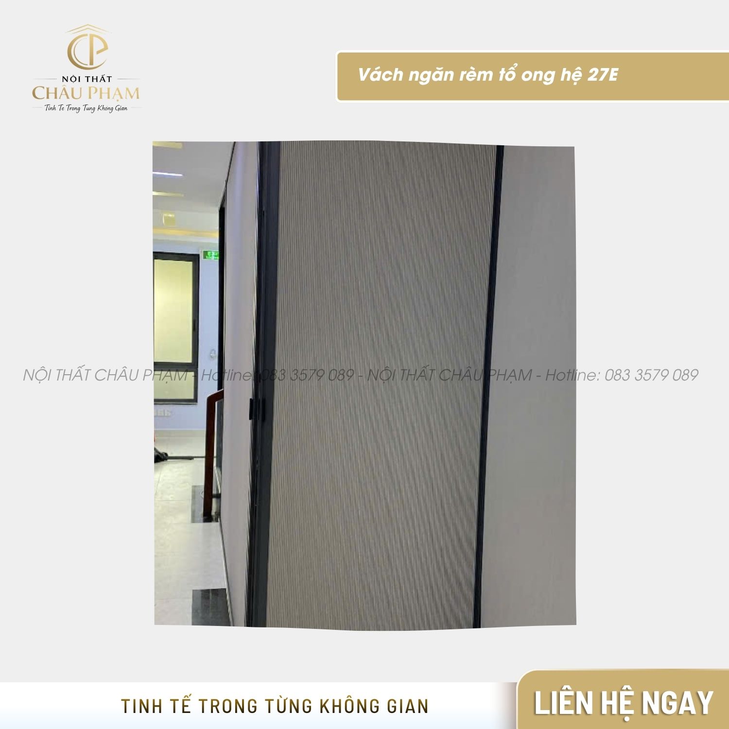 Vách ngăn rèm tổ ong hệ 27E (2)